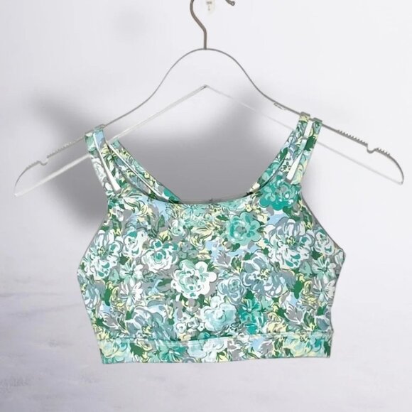 New X by Gottex Set - Sports Bra and Leggings Size XS/S in Aqua Peony Print - Picture 3 of 8